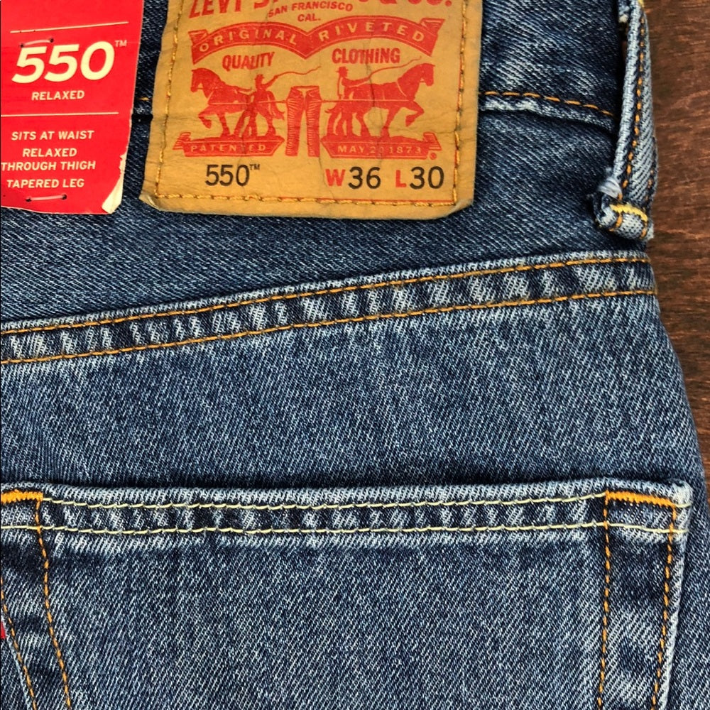 Blue denim relaxed fit sz 36x30