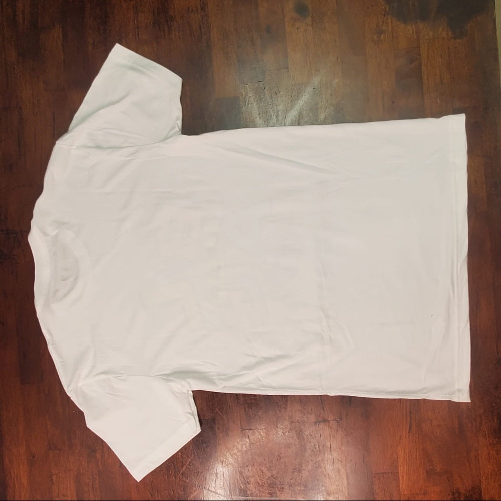Sz Various blac leaf tee white