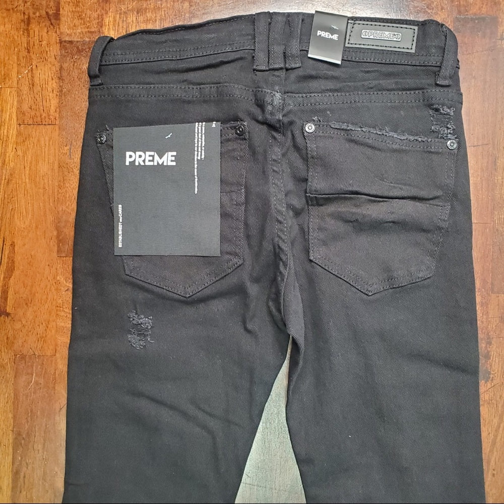 Sz Various plain black no rip jeans