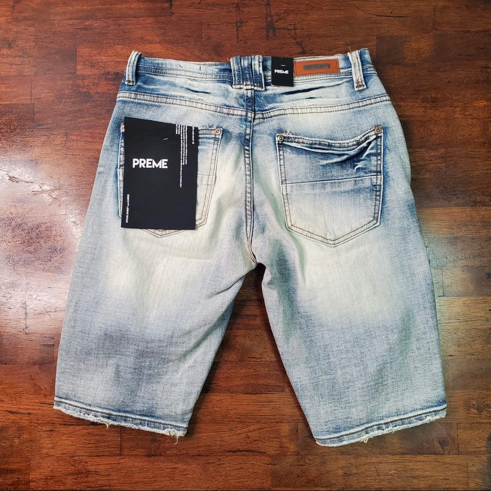 Blue ripped denim shorts Sz Various