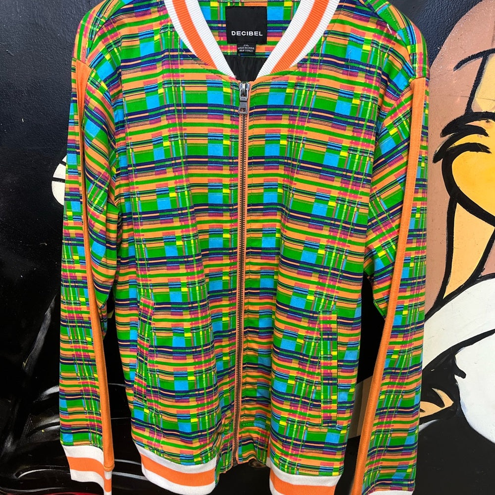 Orange plaid jacket Sz 2 Xl