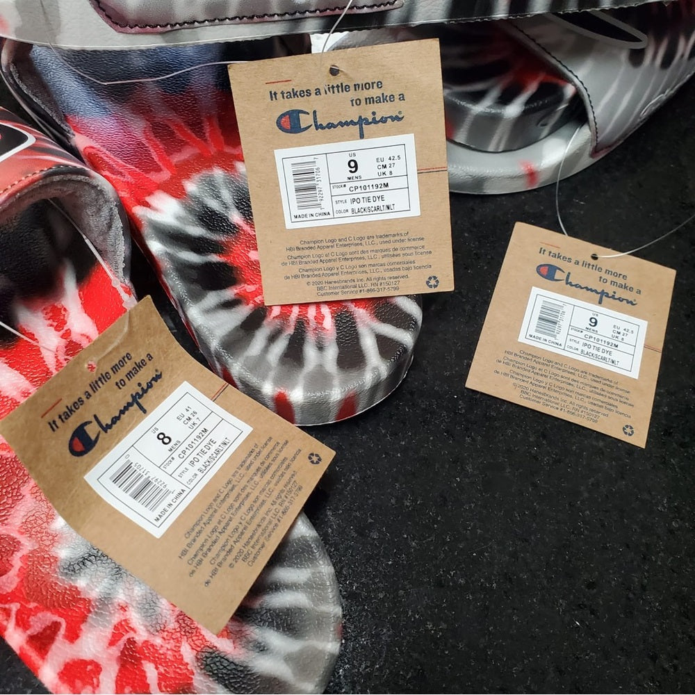 Sz Various champion slides tye dye