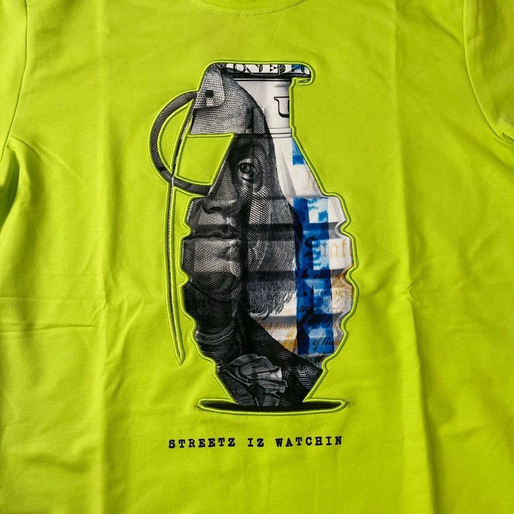 Grenade graphic stitch tee Sz Various