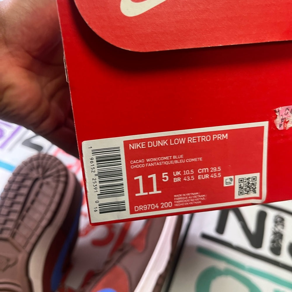NIKE Dunk Low Retro Premium DR9704-200 Marsstone Phantom Comet Blue Sz 11.5