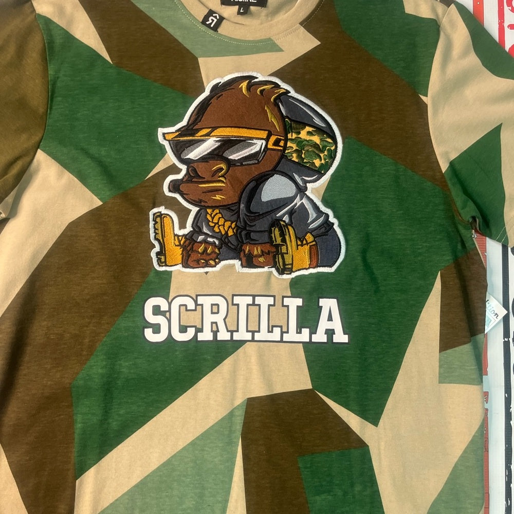 Sz Large scrilla t shirt Camo
