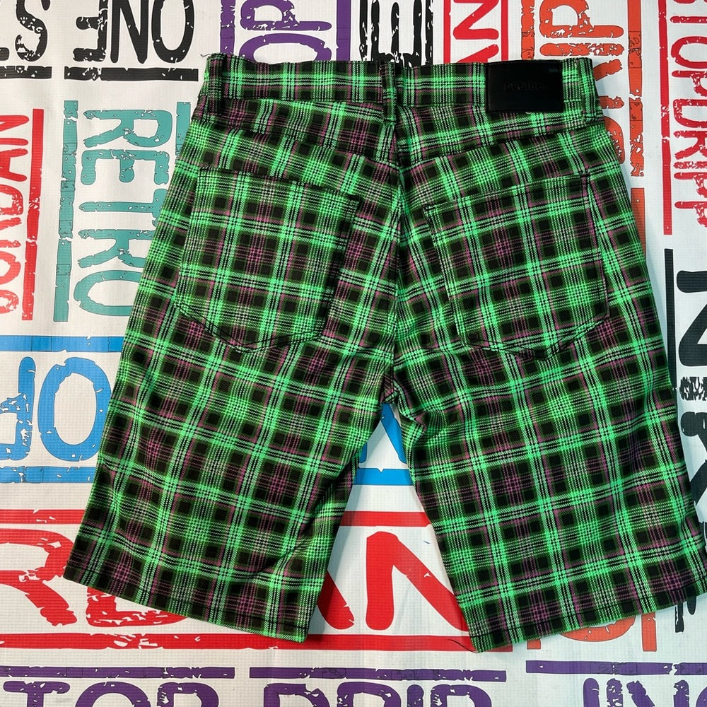 Plaid green casual shorts Sz Various