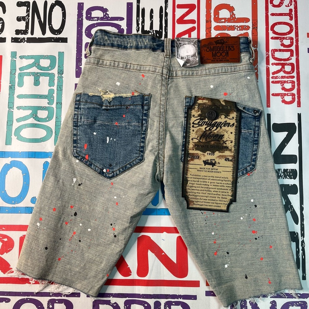 Sz Various Paintsplash denim jean shorts