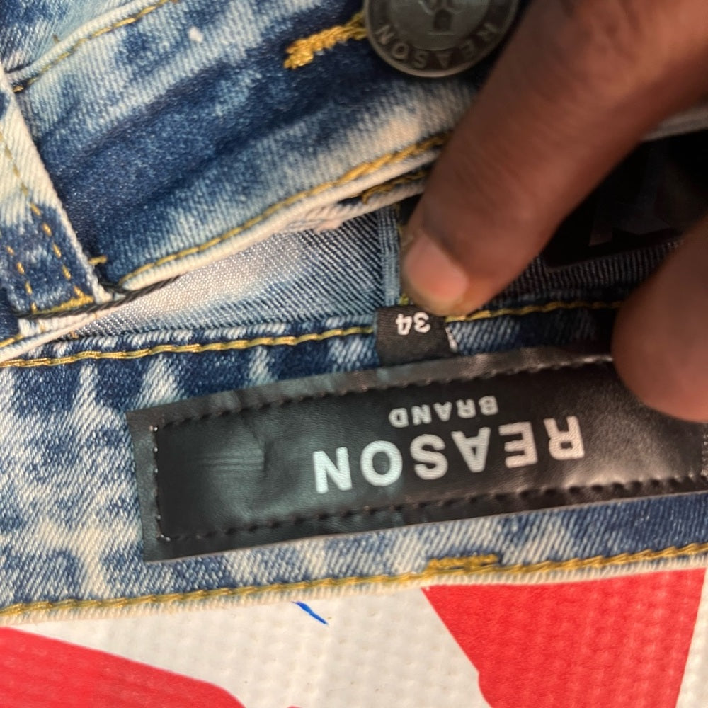 Sz 34 reasons brand graphic denim shorts