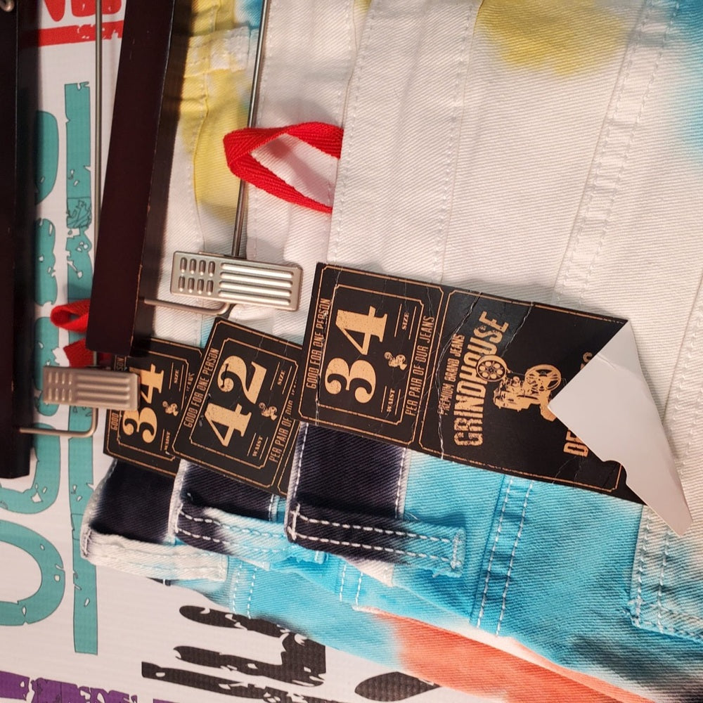 Sz Various muti colors born fly denim jeans