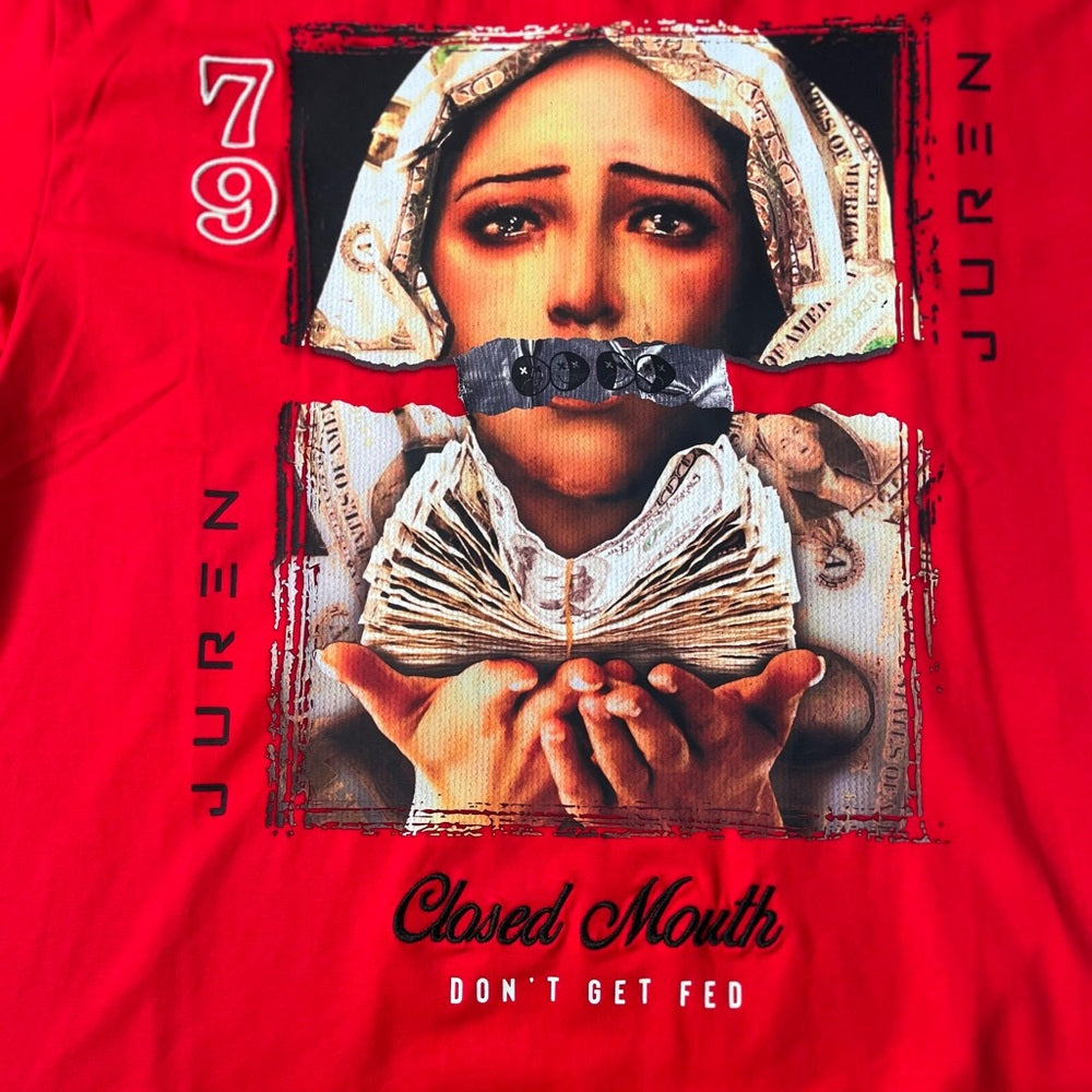 Juren red graphic tee Sz Various