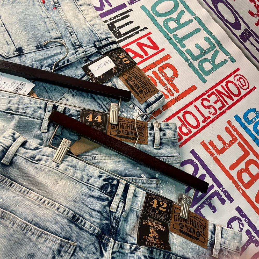 Sz Various graphic denim jean shorts