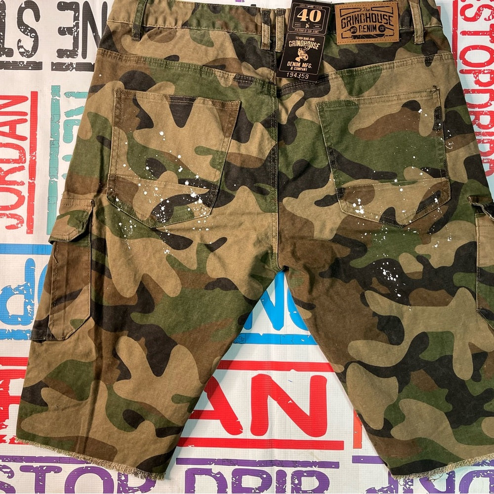 Sz various cargo camo splash shorts