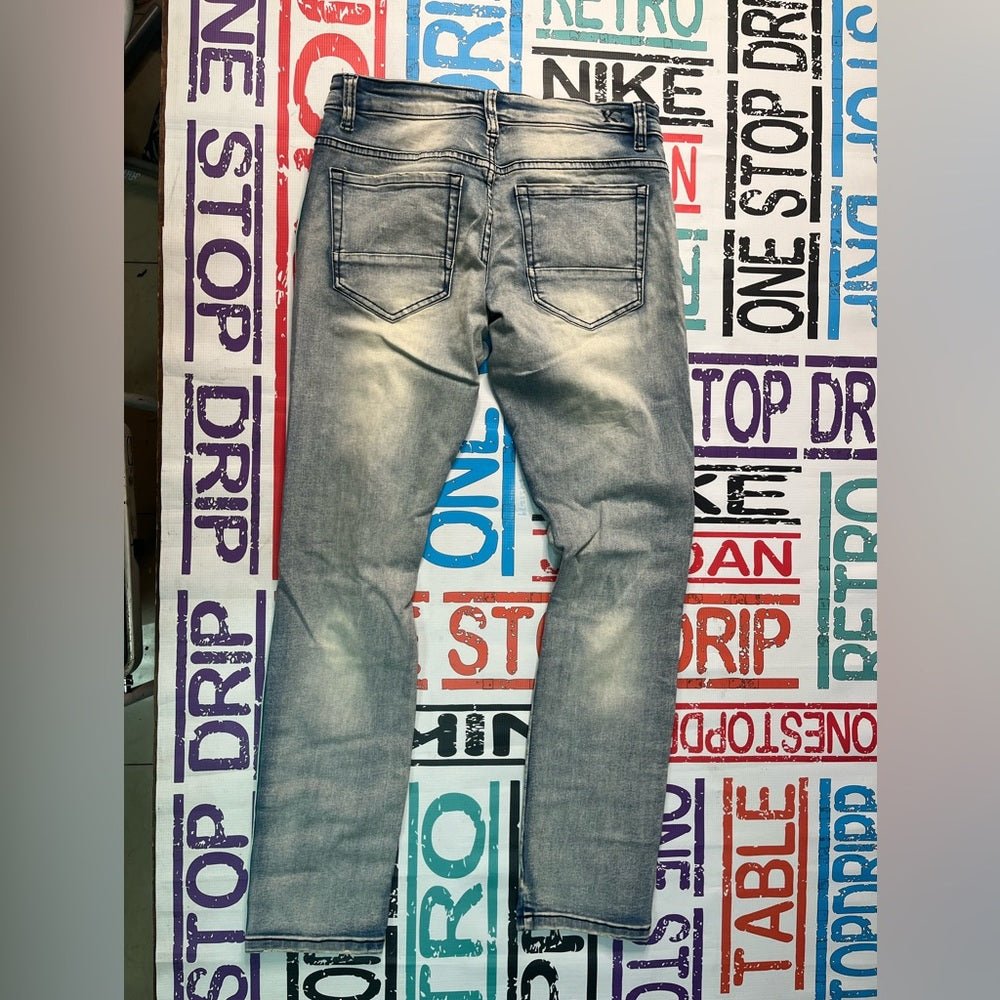 Sz 34 kilogram blue denim stripe jeans