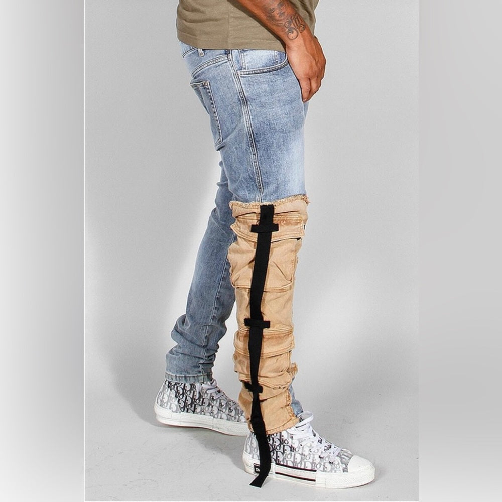 506 Hybrid Denim Cargo Pocket Light Wash Sz Various