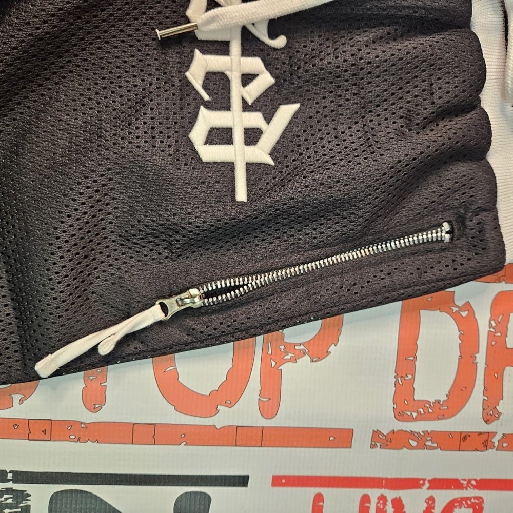 Blessed graphic athletic shorts black Sz various