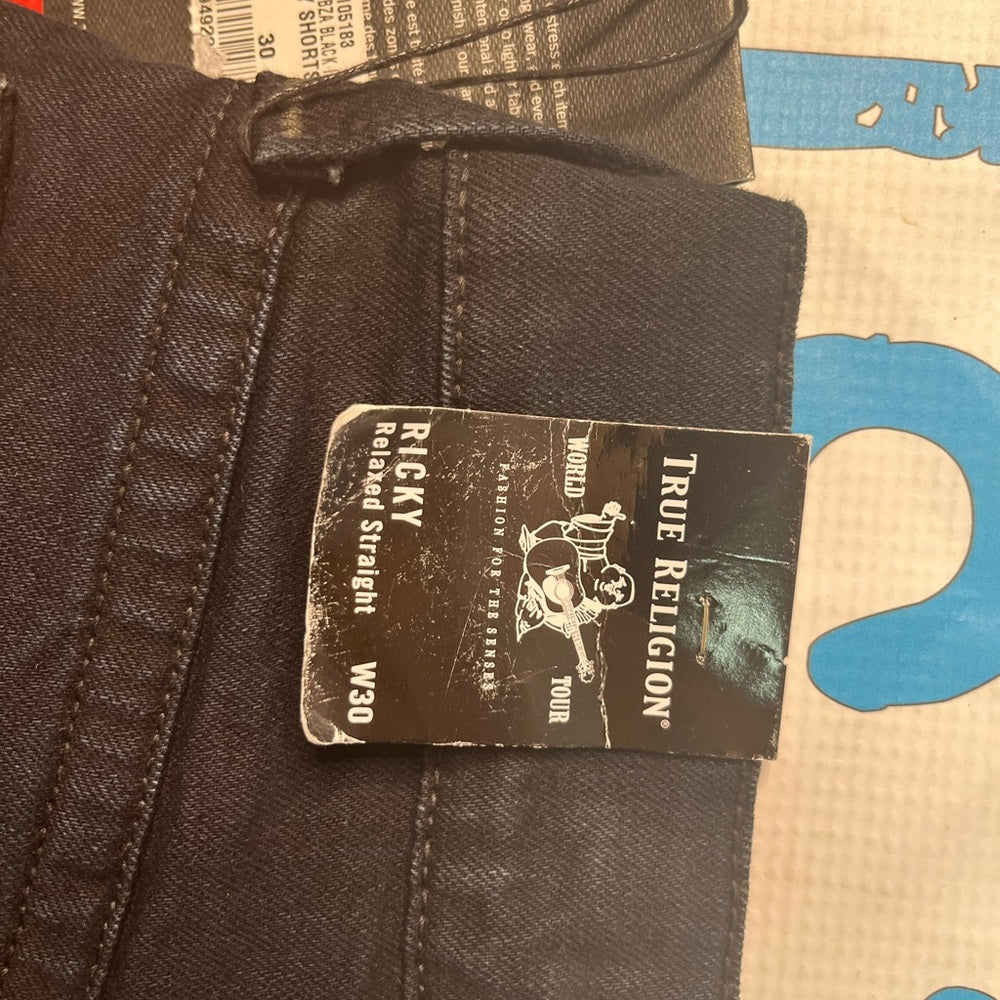 Navy blue true religion jean shorts