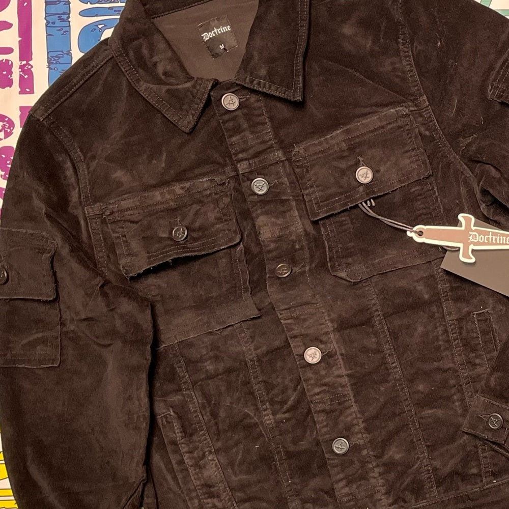 Black jean jacket collodion Sz various