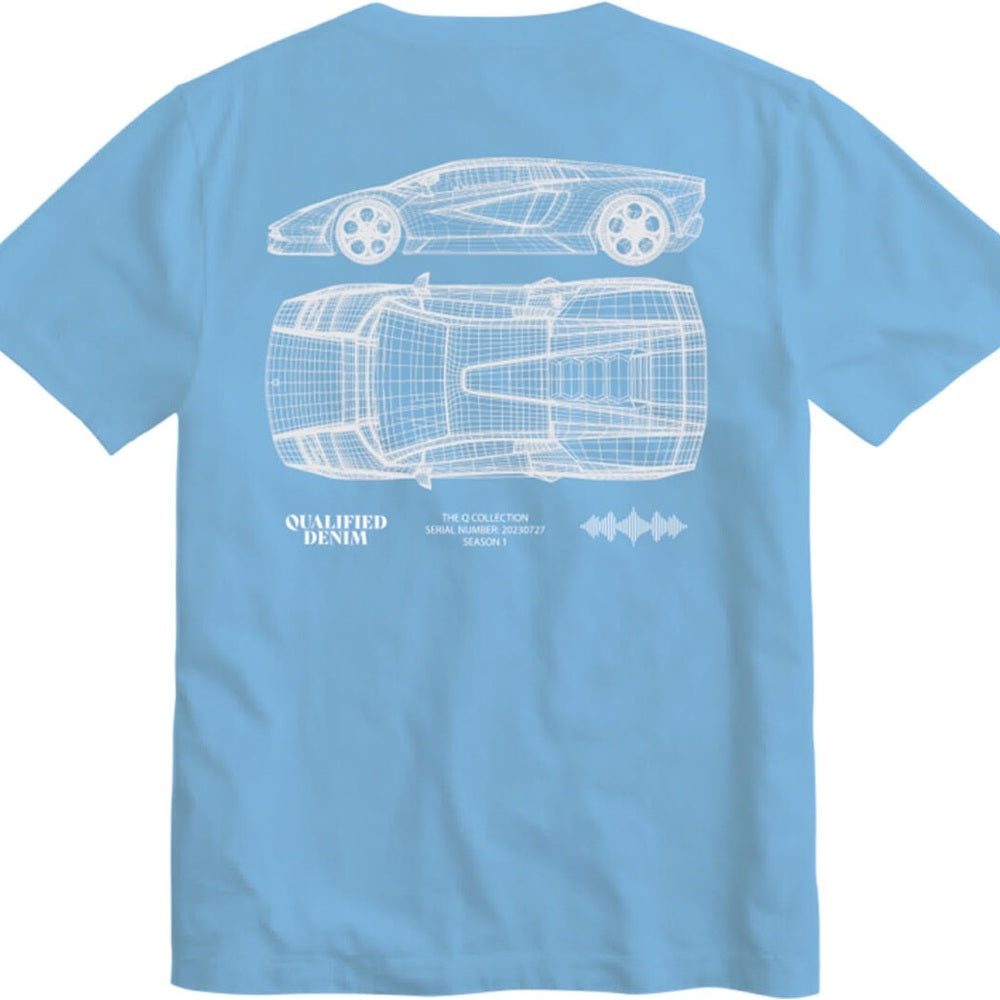 Qualified graphic Tee Sz various light blue