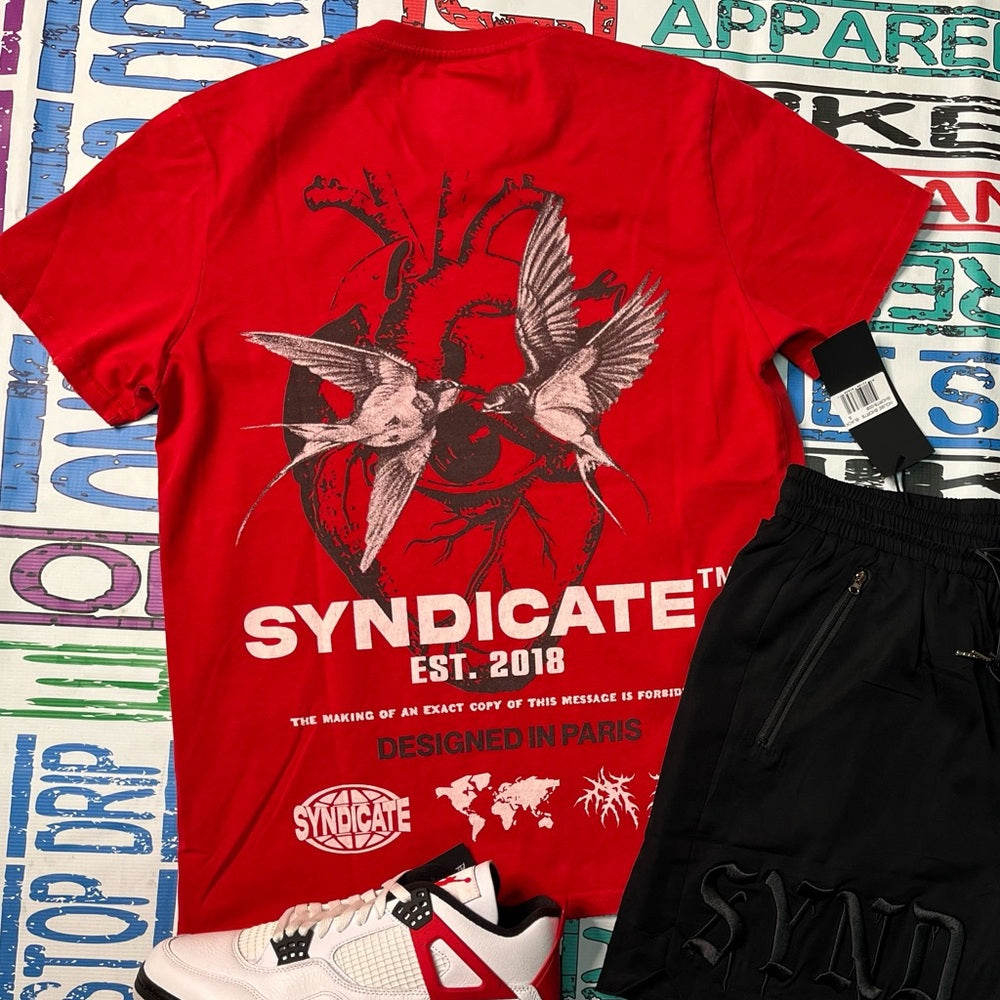 Syndicate High quality graphic tee Sz Various red