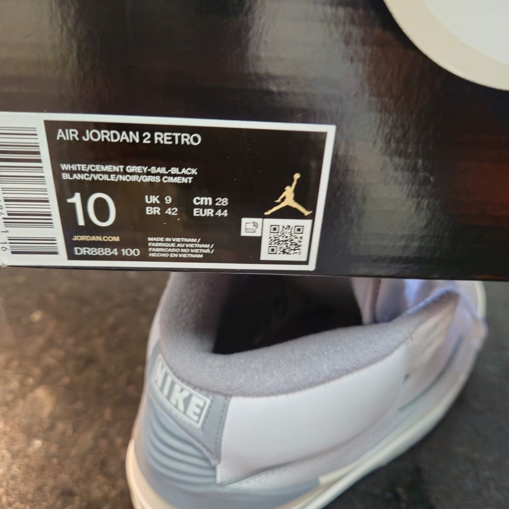 Nike Air Jordan 2 Retro Mid Mens Casual Shoes White DR8884-100 NEW Size 10