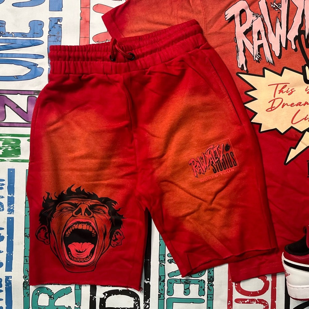 Rawyalty graphic shorts red Sz various