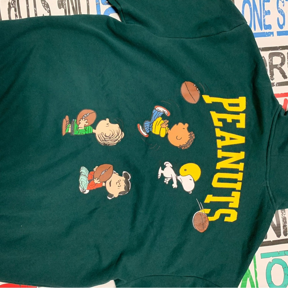 Green Hoodie with Cartoon Patch