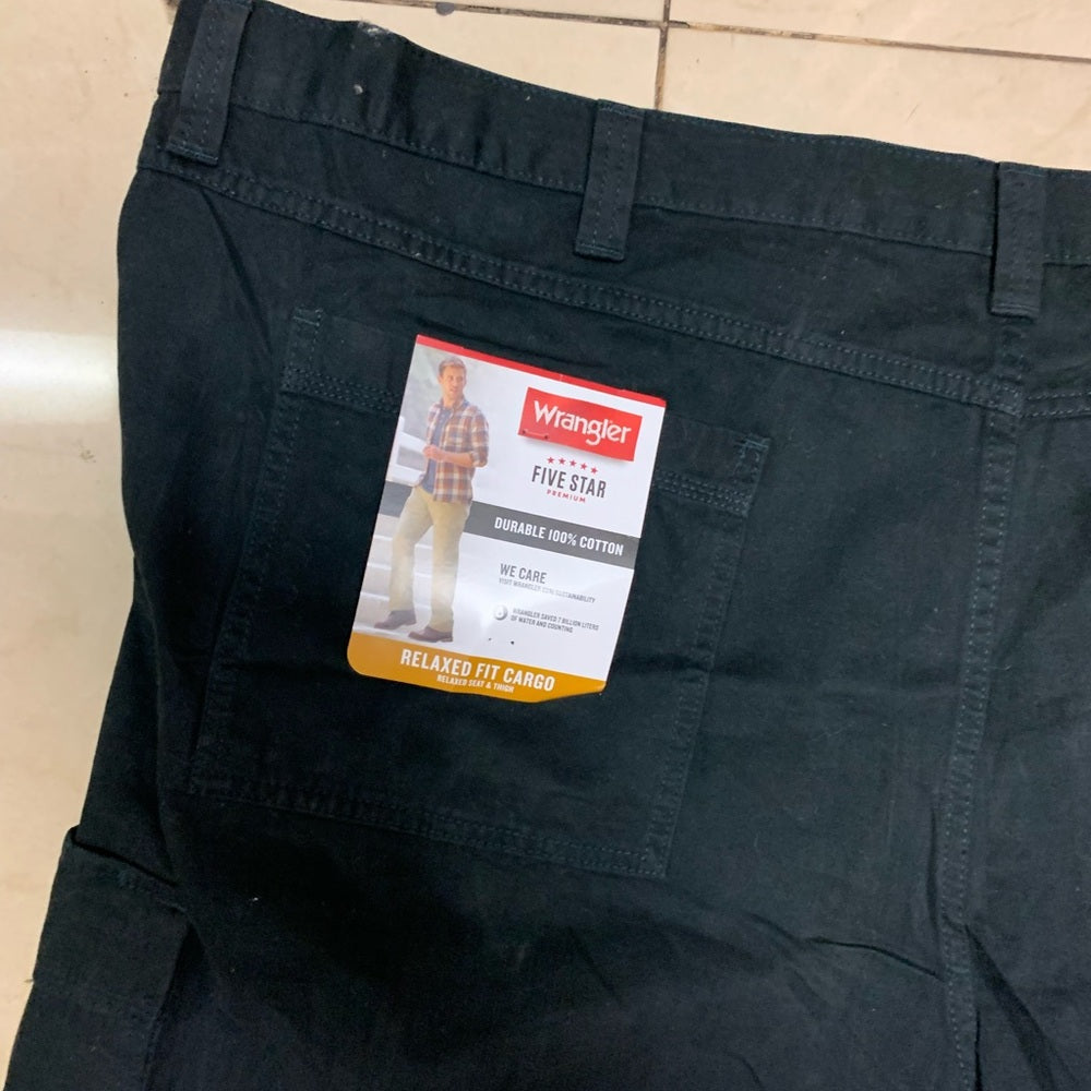 SZ 52 Men's BIG & Tall Black Cargo Pants