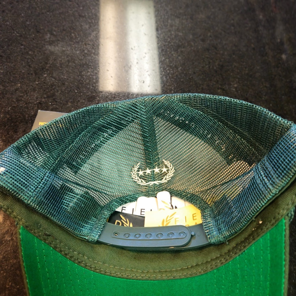 Green and Yellow Trucker Hat with Embroidery