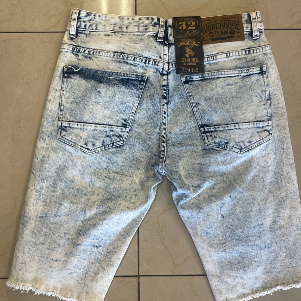 Sz 32 ripped blue denim jeans grind house brand