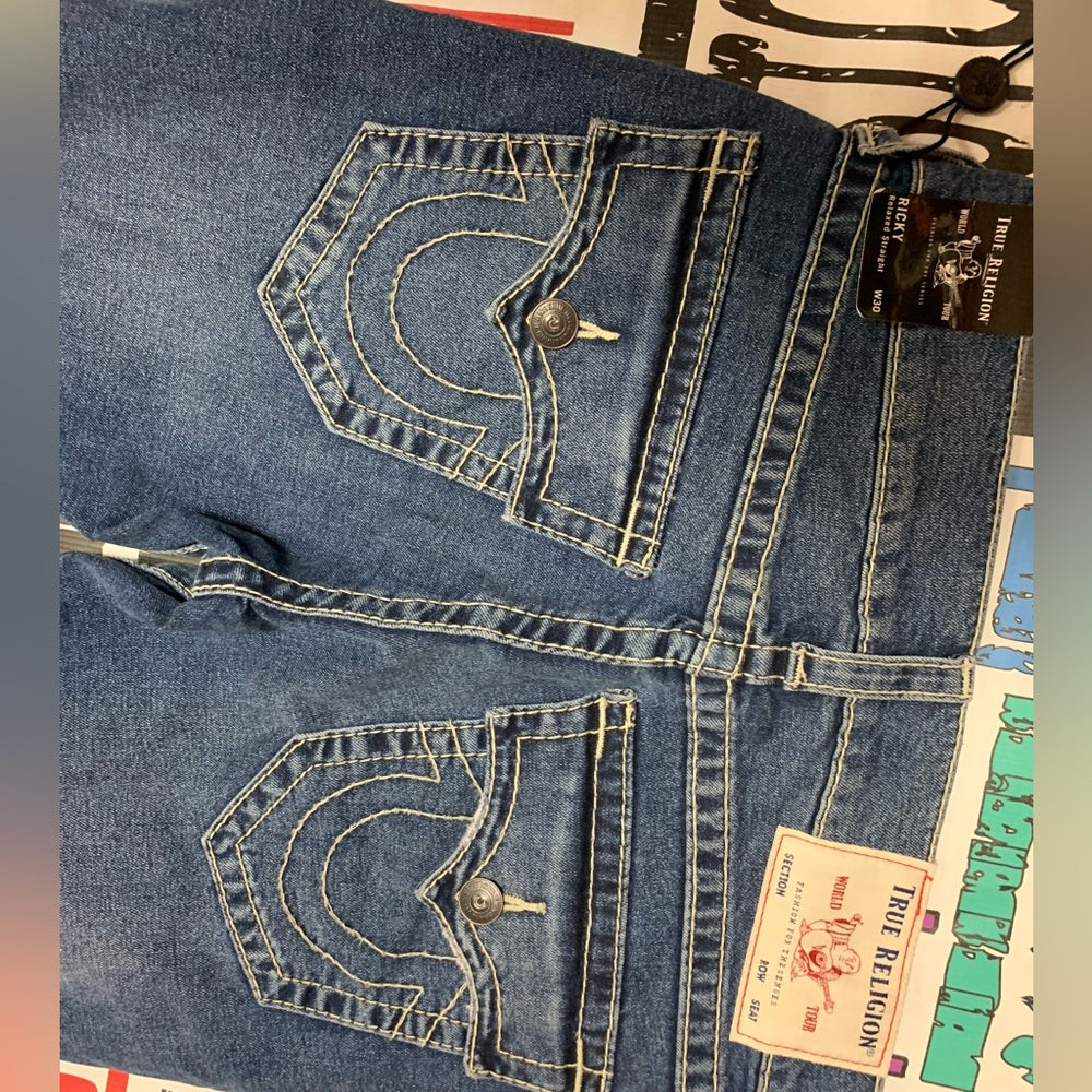 True religion Sz 30 Men's Blue Distressed Jeans