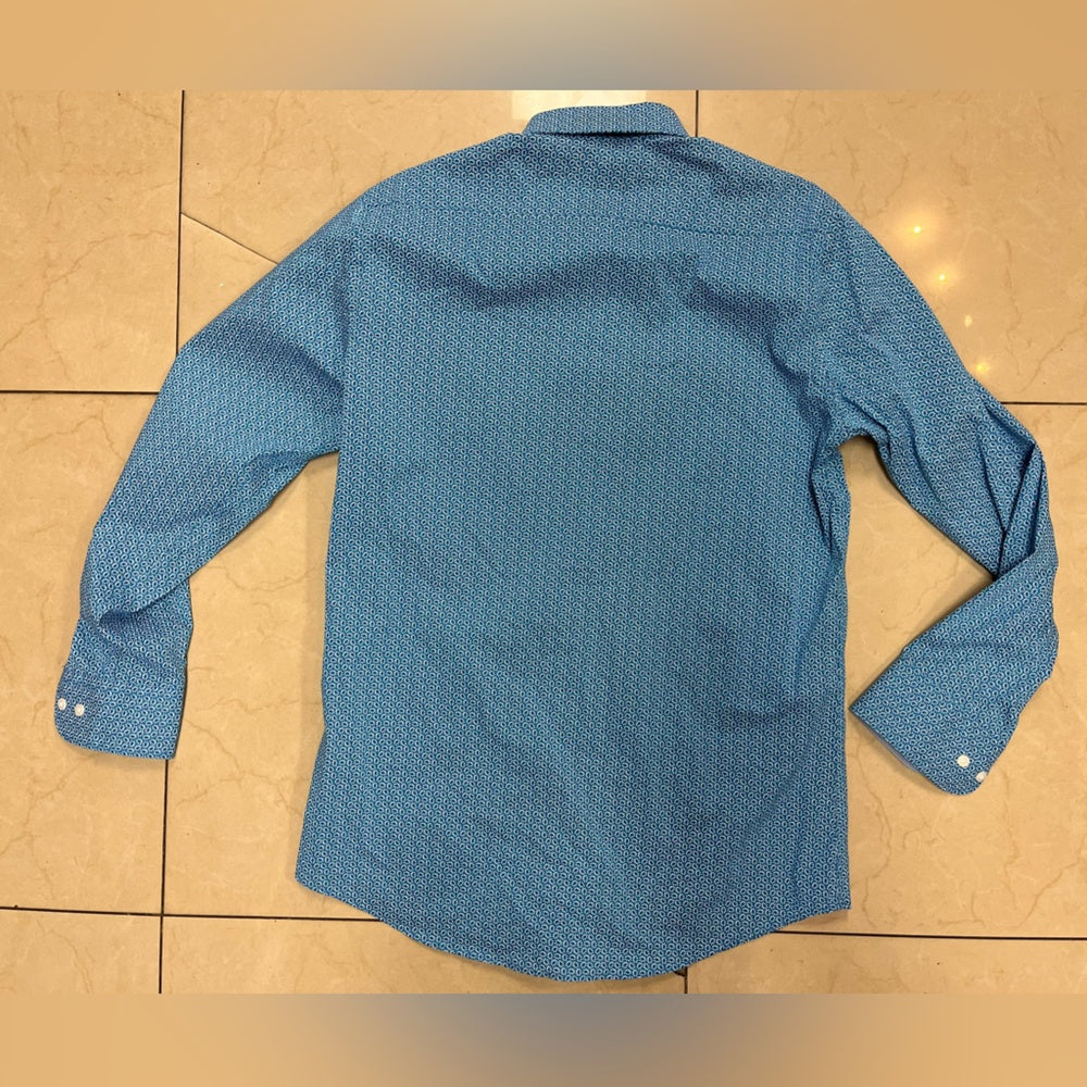 Men's Blue Patterned Shirt physco bunny sz 32/33