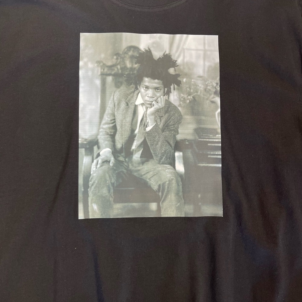 Black Graphic T-Shirt sz various basque