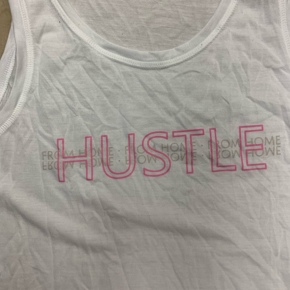 Hustle tank top white Sz various