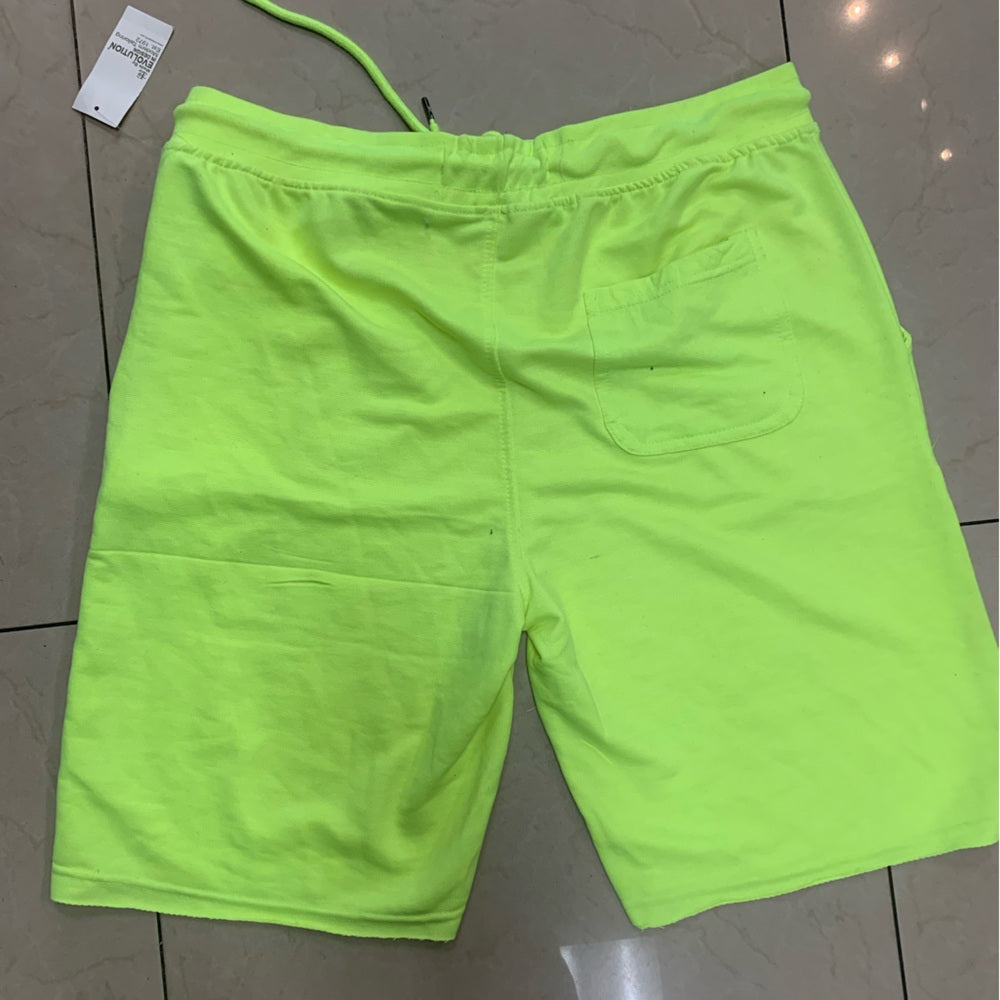 Neon Green Graphic Shorts Rick and morty