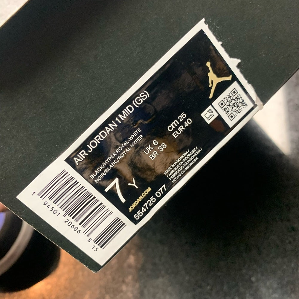 Men's Black and Blue Jordan 1 mid Sneakers