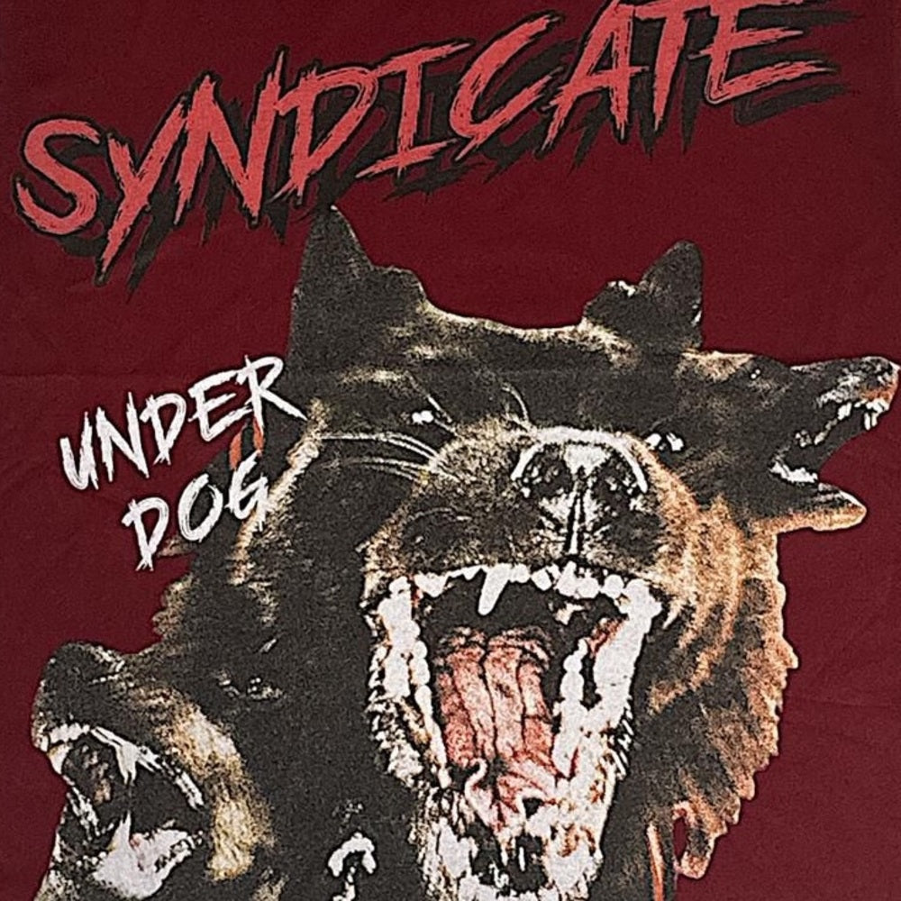 Red Sleeveless Graphic Tee with Wolf Design Sz various