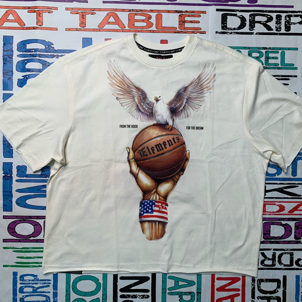 Element Cream Short Sleeve Graphic crop Tee Sz various