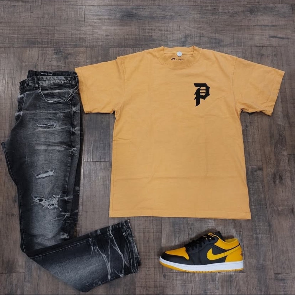 Primitive Tan and Black Short Sleeve Tee