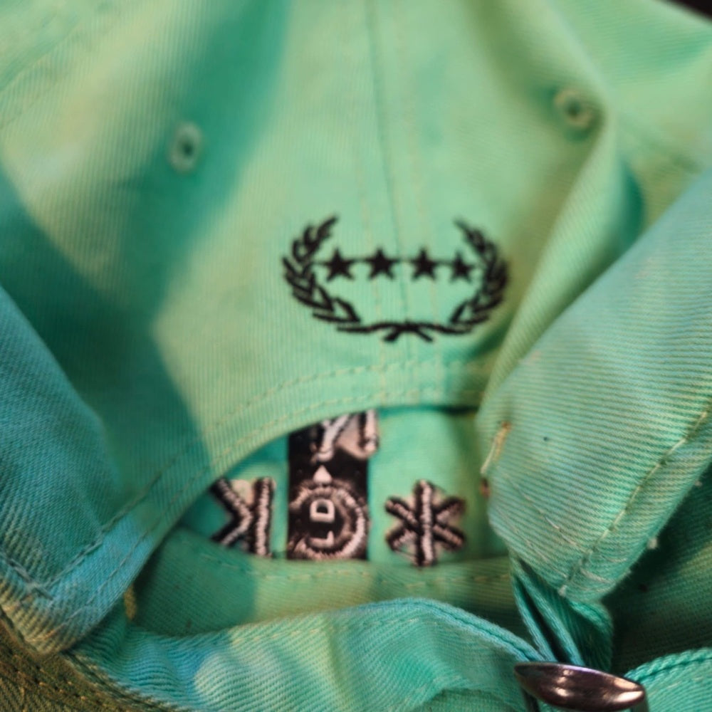 Mint Green Cap with Black Embroidery no fux given