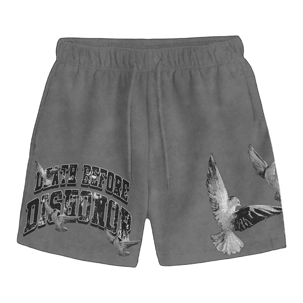 Gray Graphic T-Shirt and Shorts Set death before dishonor Sz various