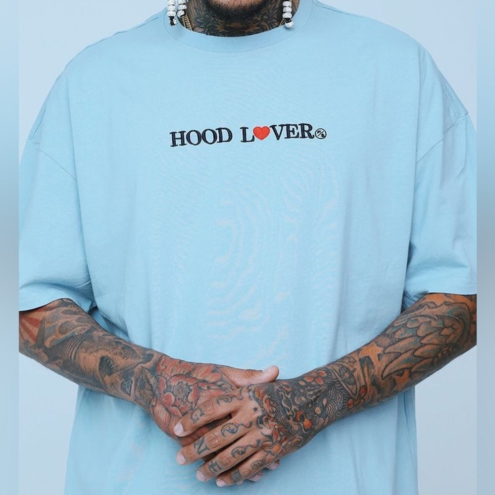 Blue Men's Shirt hood lover Sz various