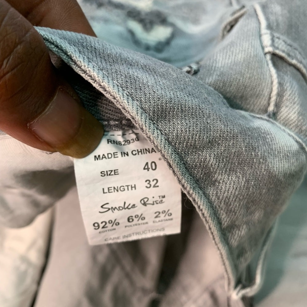 Distressed Gray Jeans for Men Sz 40 smoke rise