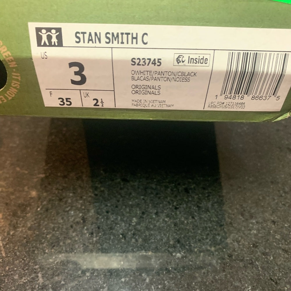 Kids White and Black Sneakers adidas Sz 3y