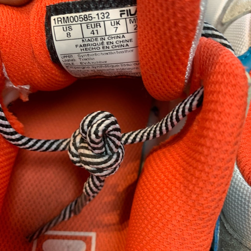 Fila Blue and Orange Retro Sneakers with Chunky Midsole