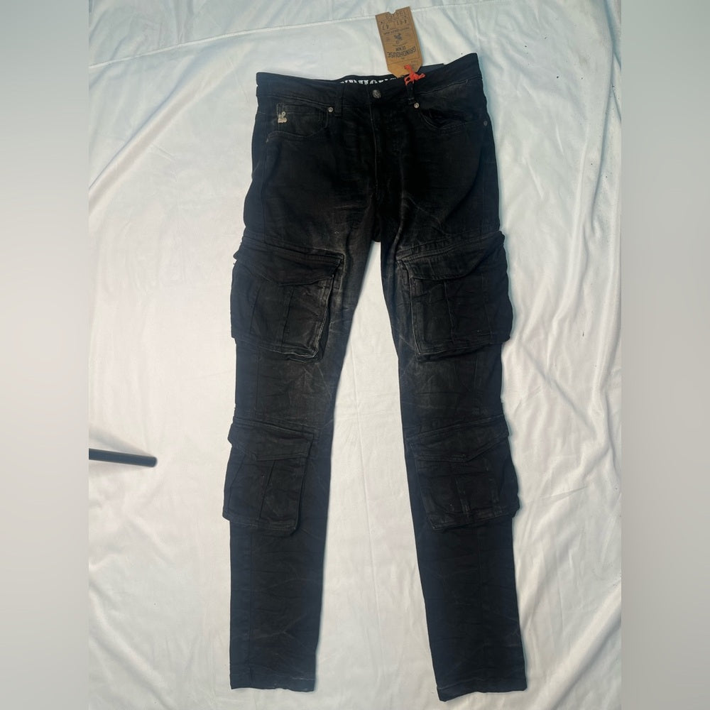Sz various Men's Black pocket Cargo style Jeans
