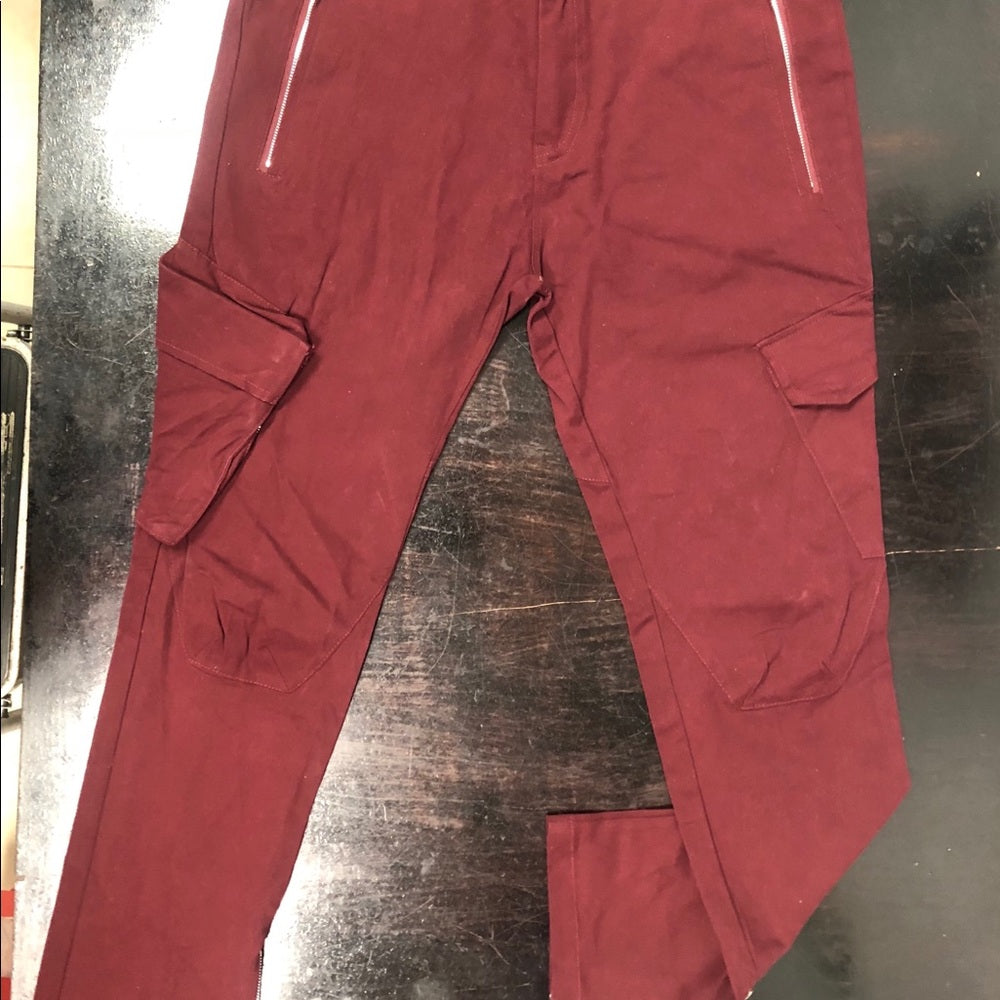 Burgundy cargo pants sz Various