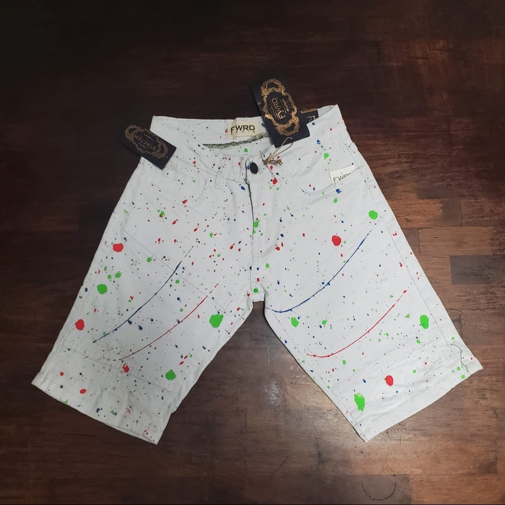 Sz Various Kids jean shorts paint splash