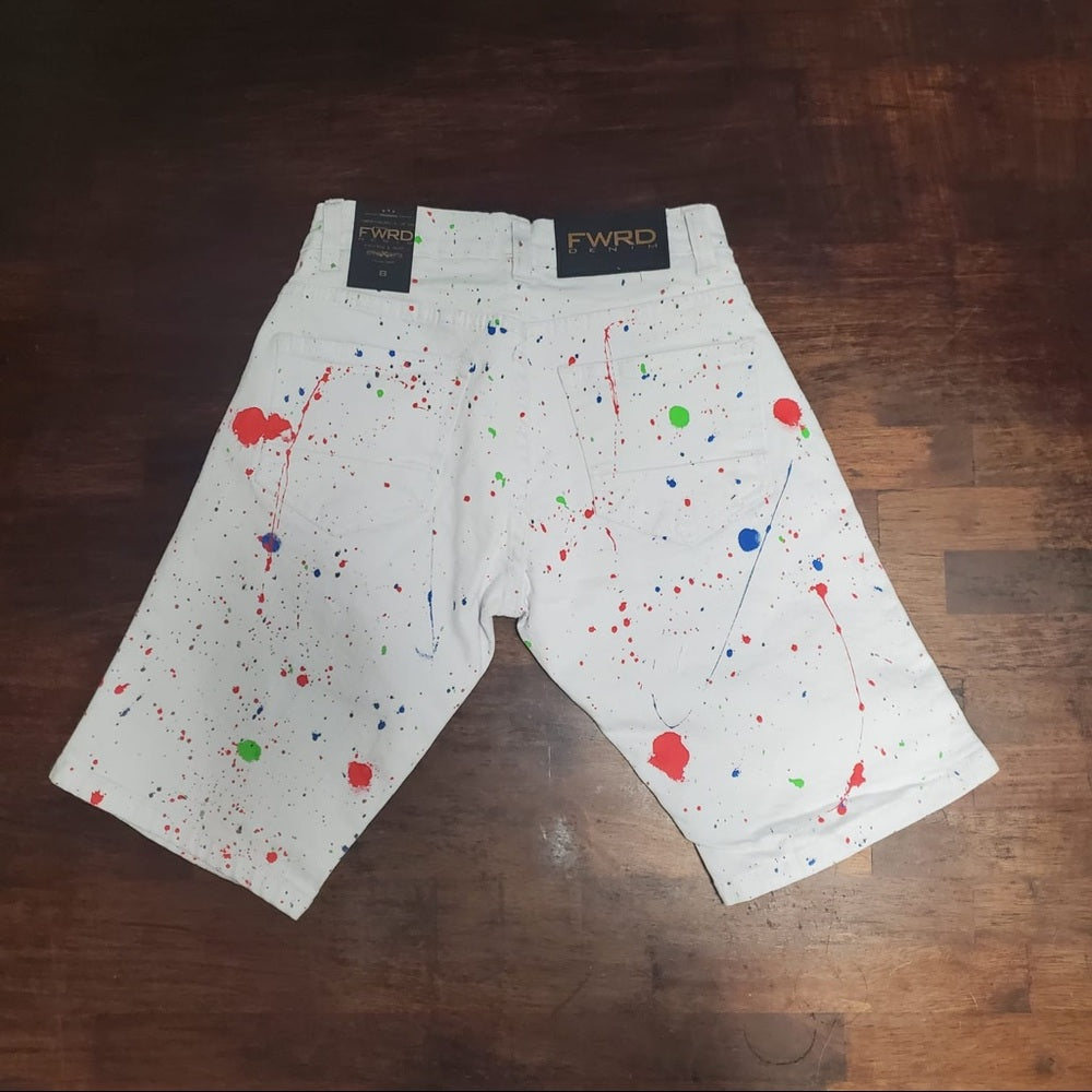 Sz Various Kids jean shorts paint splash