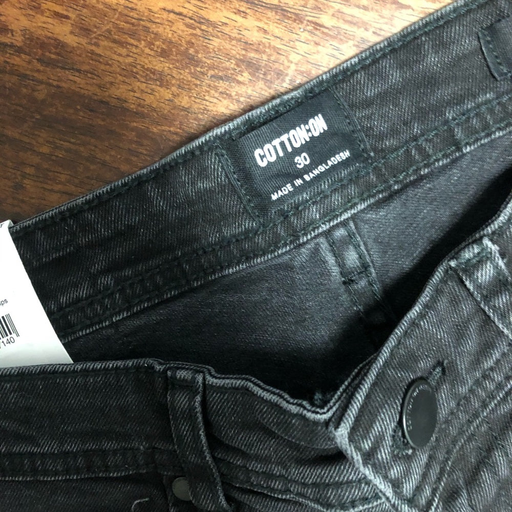 Sz Various Men cotton on  denim jean shorts black