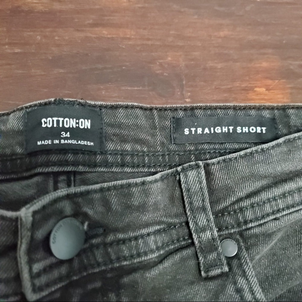 Sz Various Men cotton on  denim jean shorts black